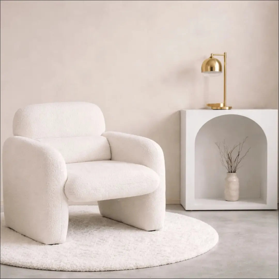 Poilsio fotelis su buklė audinio audiniu kreminės spalvos TE1150 - €154 Save 15% 100-200, __label:Pristatymas 5-14