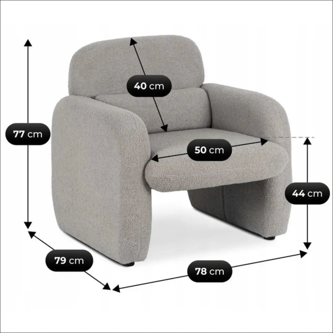 Poilsio fotelis su buklė audinio audiniu pilkos spalvos TE1149 - €160 Save 15% 100-200, __label:Pristatymas 5-14 d.d.,