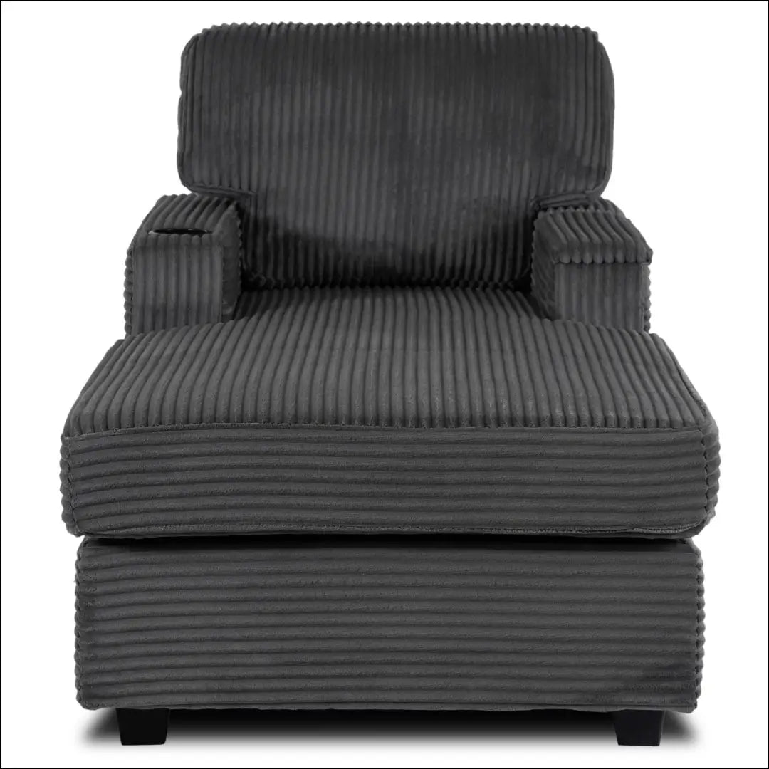 Poilsio fotelis su korduro audiniu pilkos spalvos TE515 - €330 Save 15% __label:Pristatymas 5-14 d.d., elite, Fotele