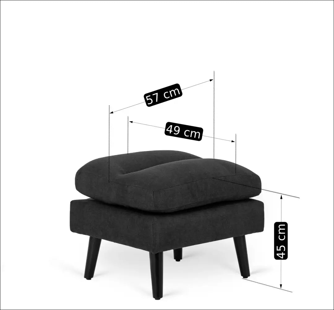 Poilsio fotelis su pakoju ir audinio audiniu juodos spalvos TE047 - €258 Save 15% __label:Pristatymas 5-14 d.d., elite,