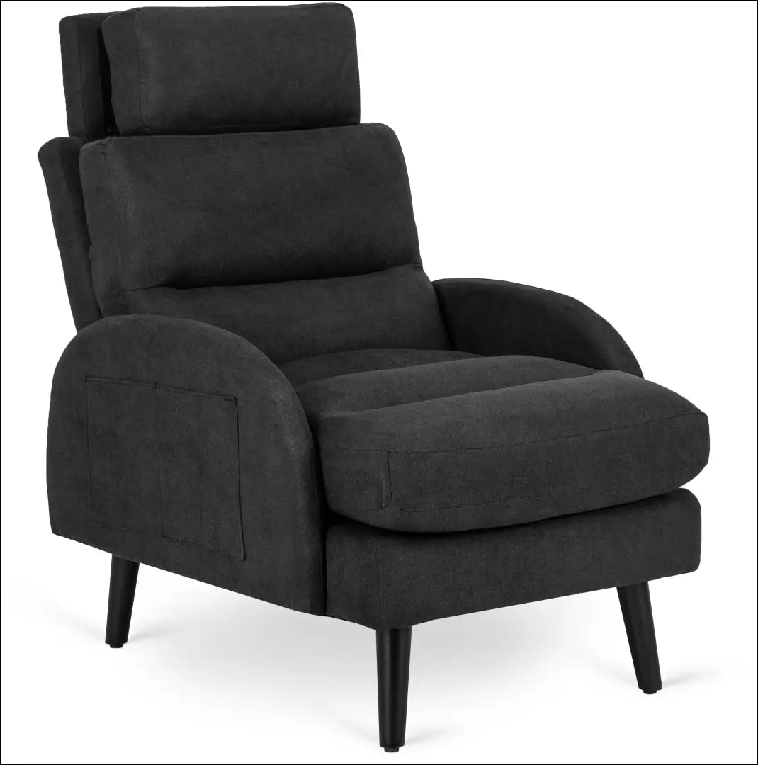 Poilsio fotelis su pakoju ir audinio audiniu juodos spalvos TE047 - €258 Save 15% __label:Pristatymas 5-14 d.d., elite,