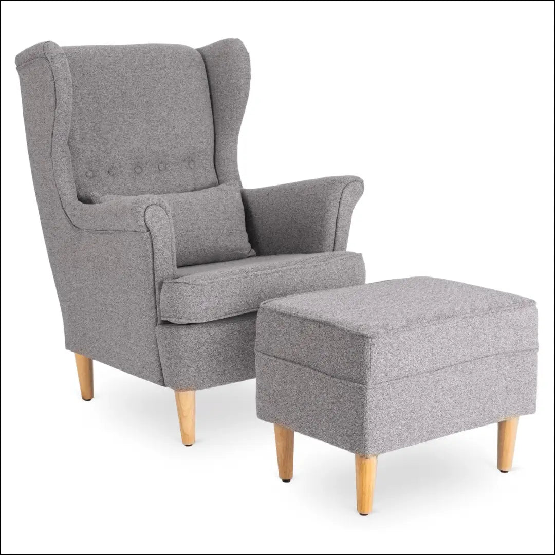 Poilsio fotelis su pakoju ir audinio audiniu pilkos spalvos TE299 - €311 Save 15% __label:Pristatymas 5-14 d.d., elite,