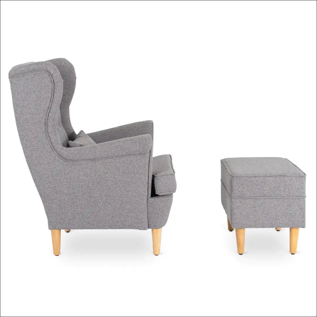 Poilsio fotelis su pakoju ir audinio audiniu pilkos spalvos TE299 - €311 Save 15% __label:Pristatymas 5-14 d.d., elite,