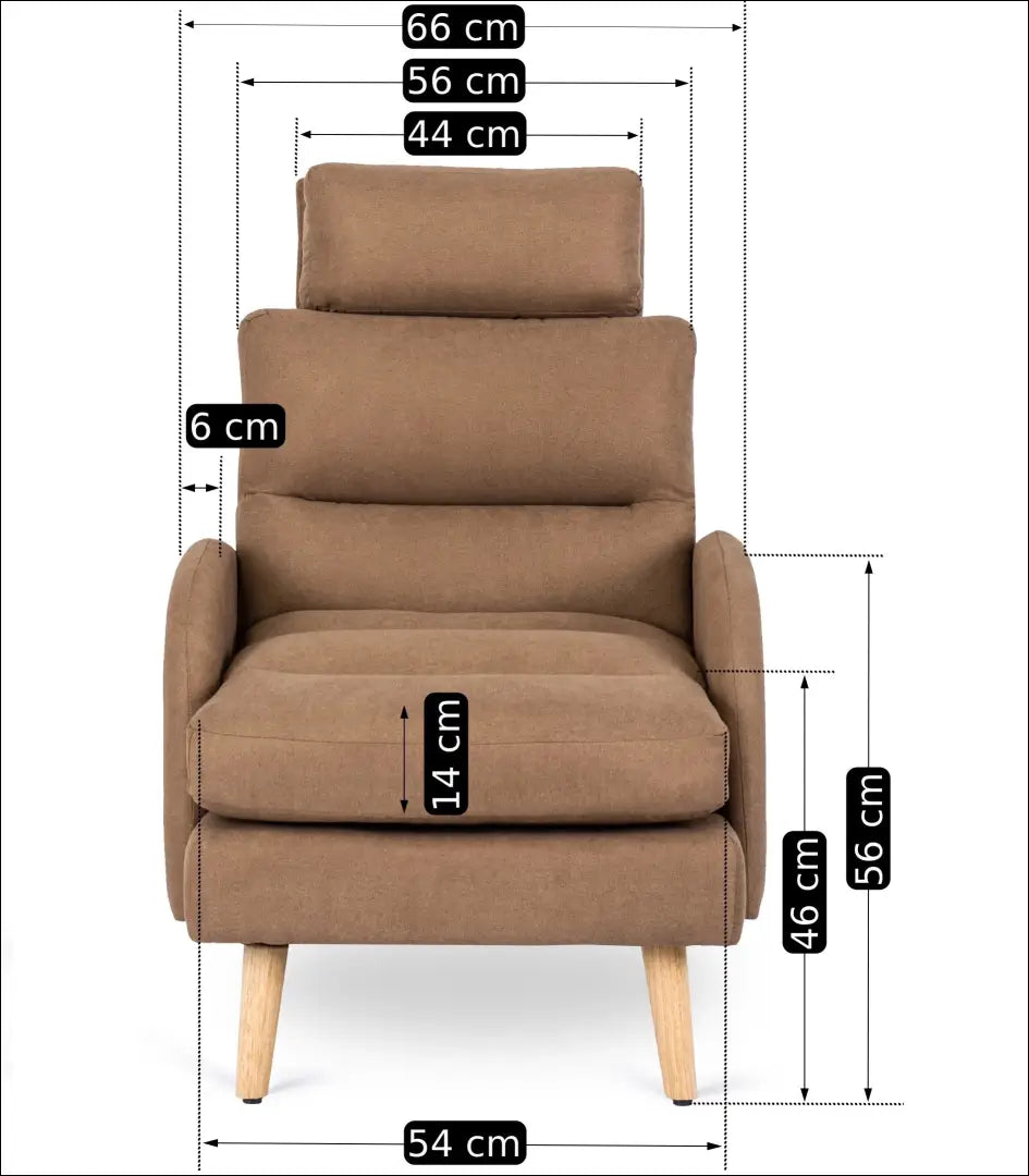 Poilsio fotelis su pakoju ir audinio audiniu rudos spalvos TE056 - €258 Save 15% __label:Pristatymas 5-14 d.d., elite,