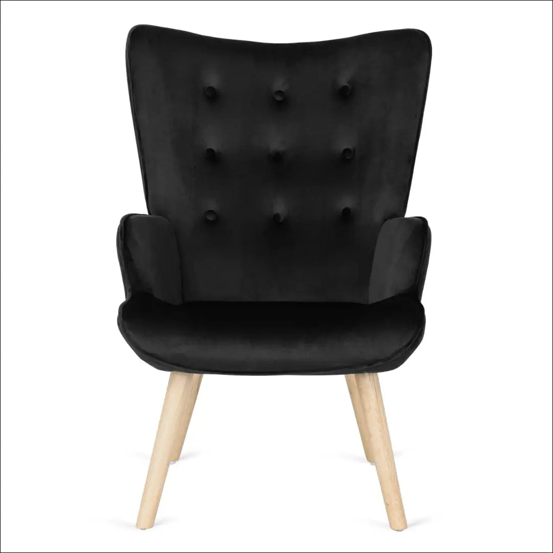 Poilsio fotelis su pakoju ir veliūro audiniu juodos spalvos TE149 - €159 Save 15% 100-200, __label:Pristatymas 5-14