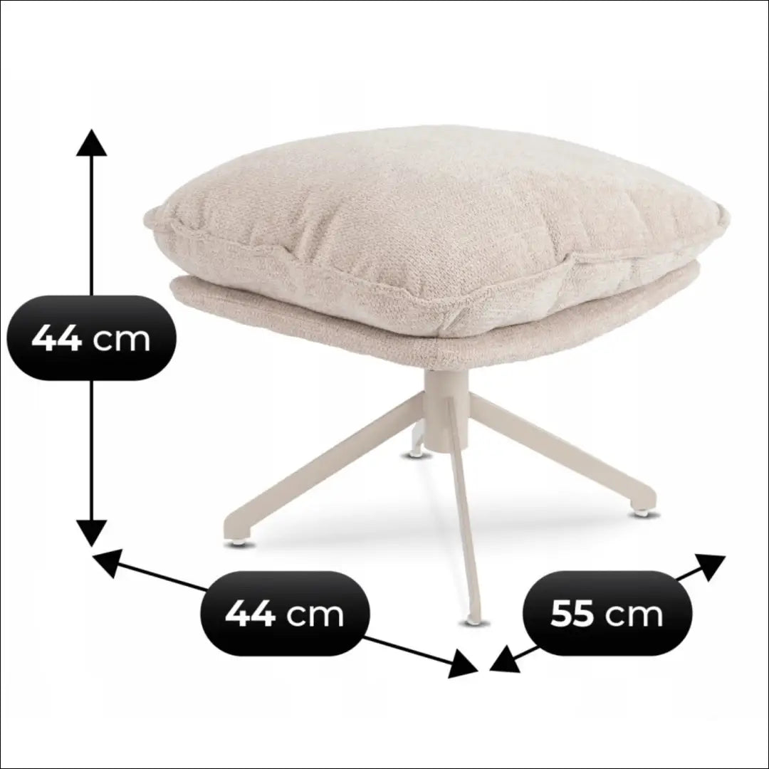 Poilsio fotelis su pakoju sukamas audiniu kreminės spalvos TE1038 - €321 Save 15% __label:Pristatymas 5-14 d.d., elite,