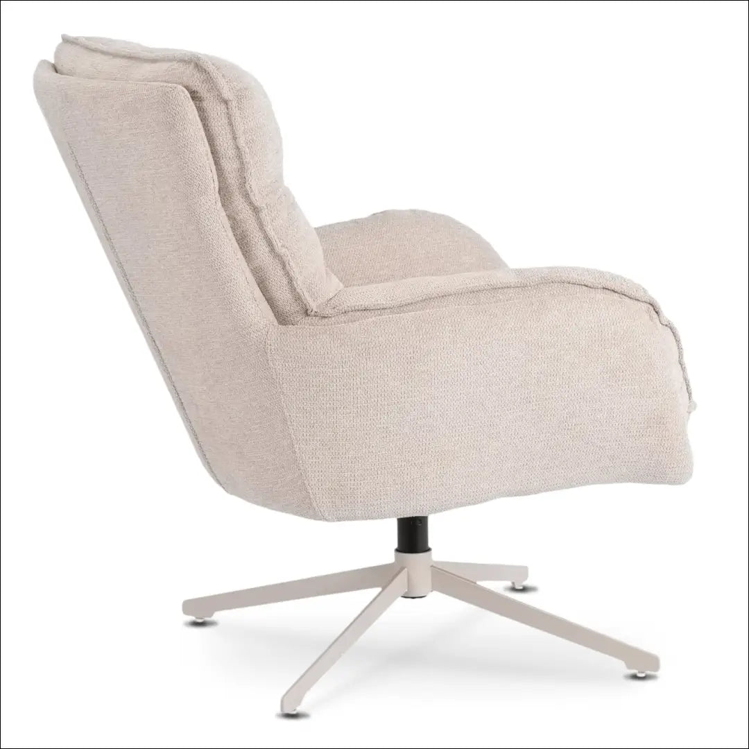 Poilsio fotelis su pakoju sukamas audiniu kreminės spalvos TE1038 - €321 Save 15% __label:Pristatymas 5-14 d.d., elite,