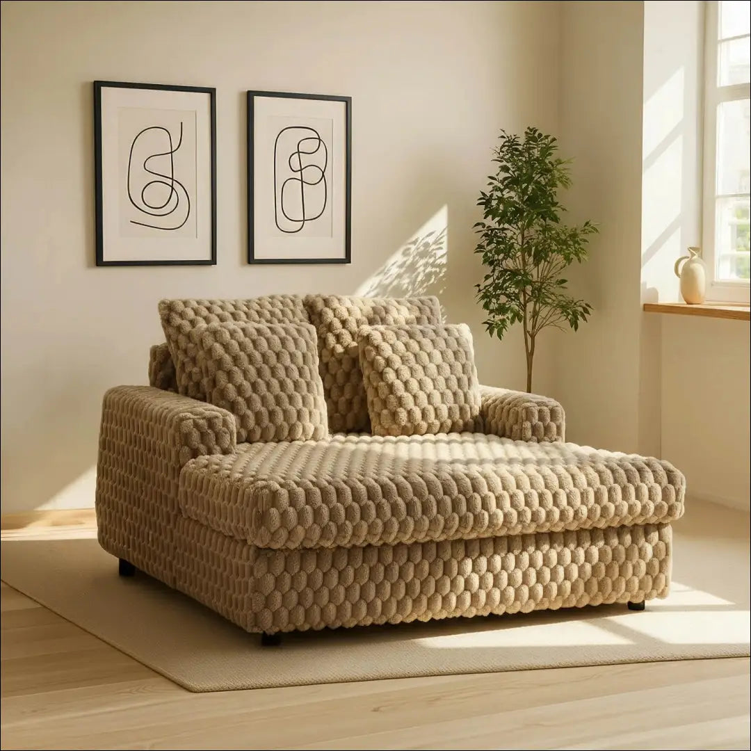 Poilsio fotelis su pliušinio audinio audiniu rudos spalvos TE475 - €445 Save 15% __label:Pristatymas 5-14 d.d., elite,