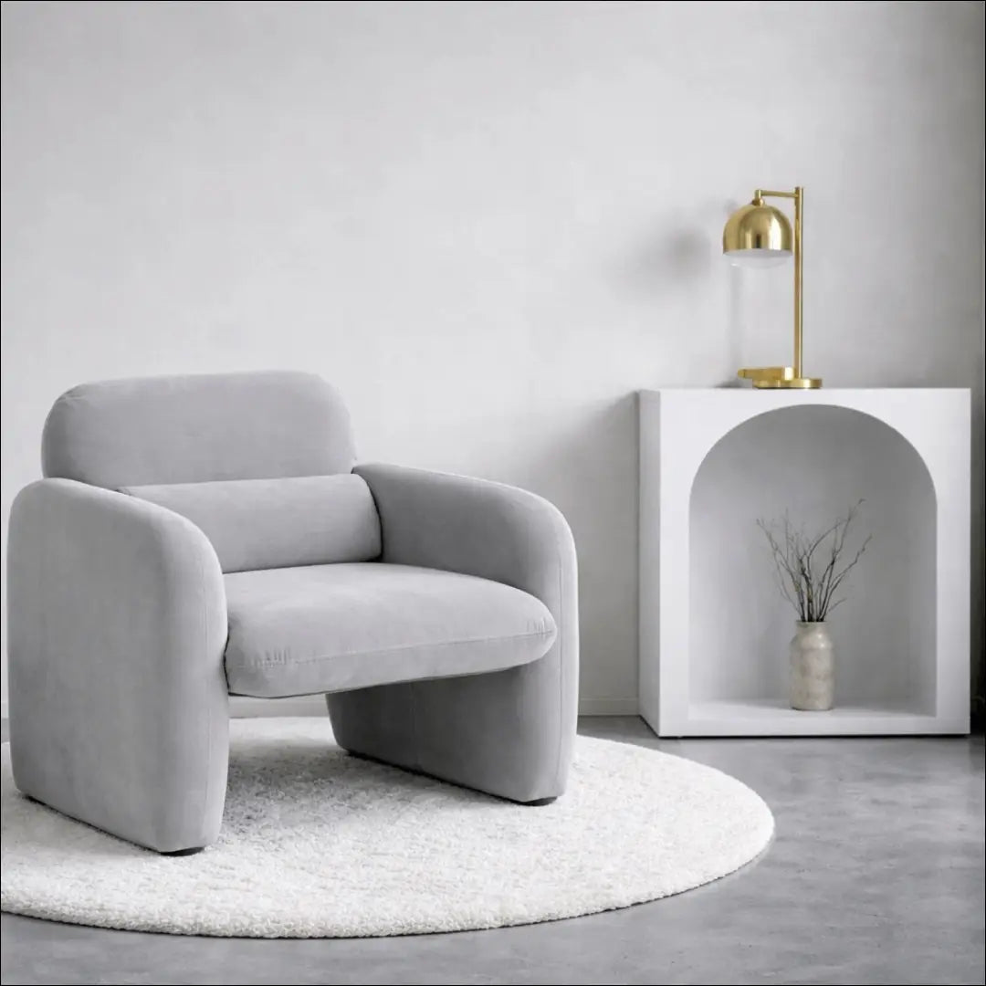 Poilsio fotelis su veliūro audiniu pilkos spalvos TE1148 - €160 Save 15% 100-200, __label:Pristatymas 5-14 d.d., elite,