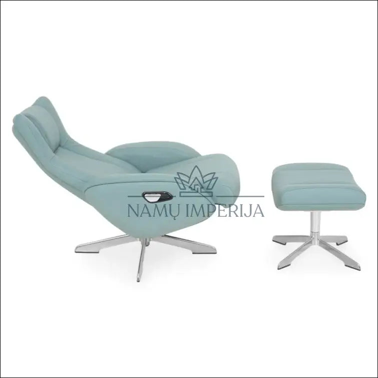 Poilsio krėslas su kojų kėdute MI299 - €370 Save 50% color-melyna, color-turkis, foteliai, material-eko-oda,