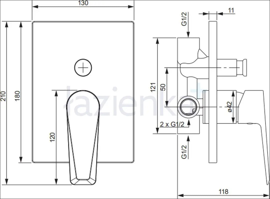 Potinkinis vonios/ dušo maišytuvas DA0048 - €55 Save 50% 50-100, __label:Pristatymas 1-2 d.d., vonios-aksesuarai,