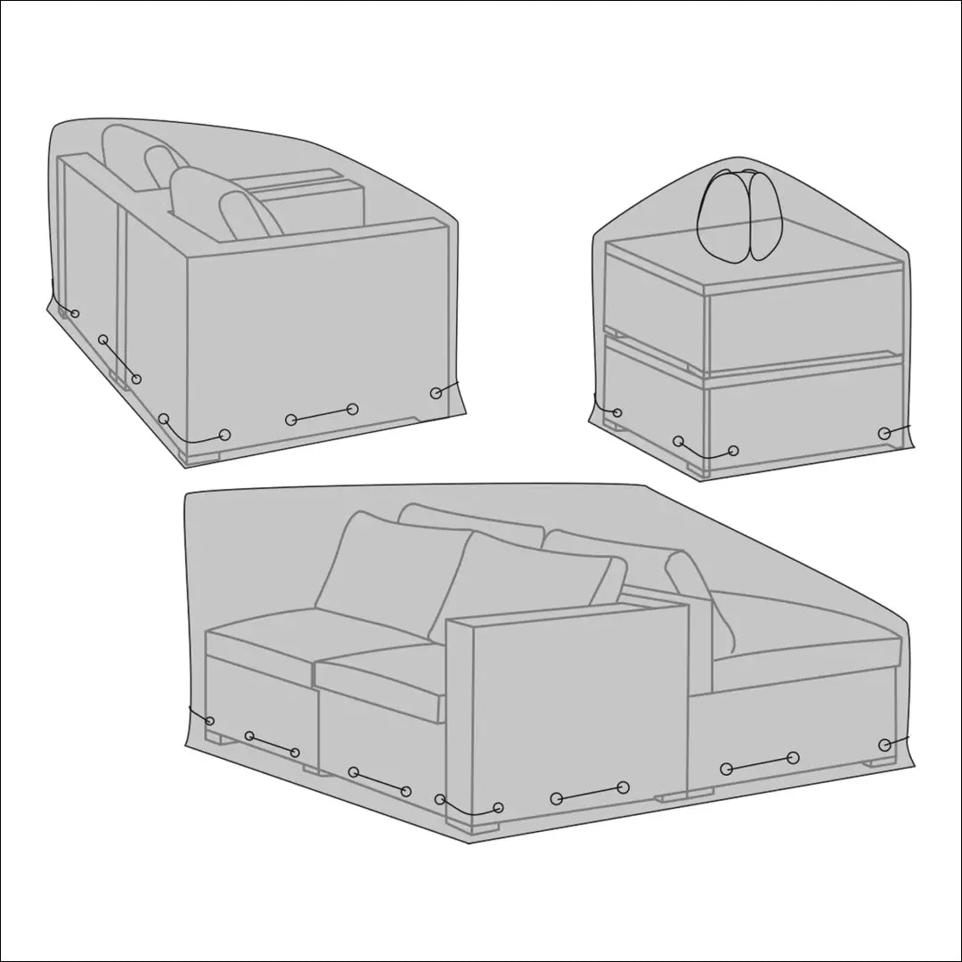Prabangus užvalkalas moduliniam rinkiniui 210 g/m2 600D poliesteris dengtas PU atsparus vandeniui juodas 3 vnt.