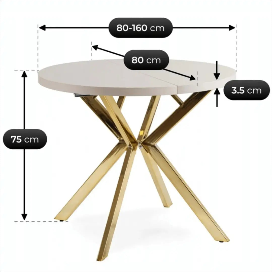 Prailginamas stalas iš laminuotos medžio drožlių plokštės auksinės spalvos / kašmyro 80-160 cm TE755 - €334 Save 15%