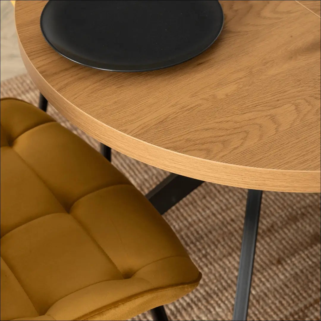 Prailginamas stalas iš laminuotos medžio drožlių plokštės juodos spalvos / ąžuolo 80-160 cm TE752 - €319 Save 15%