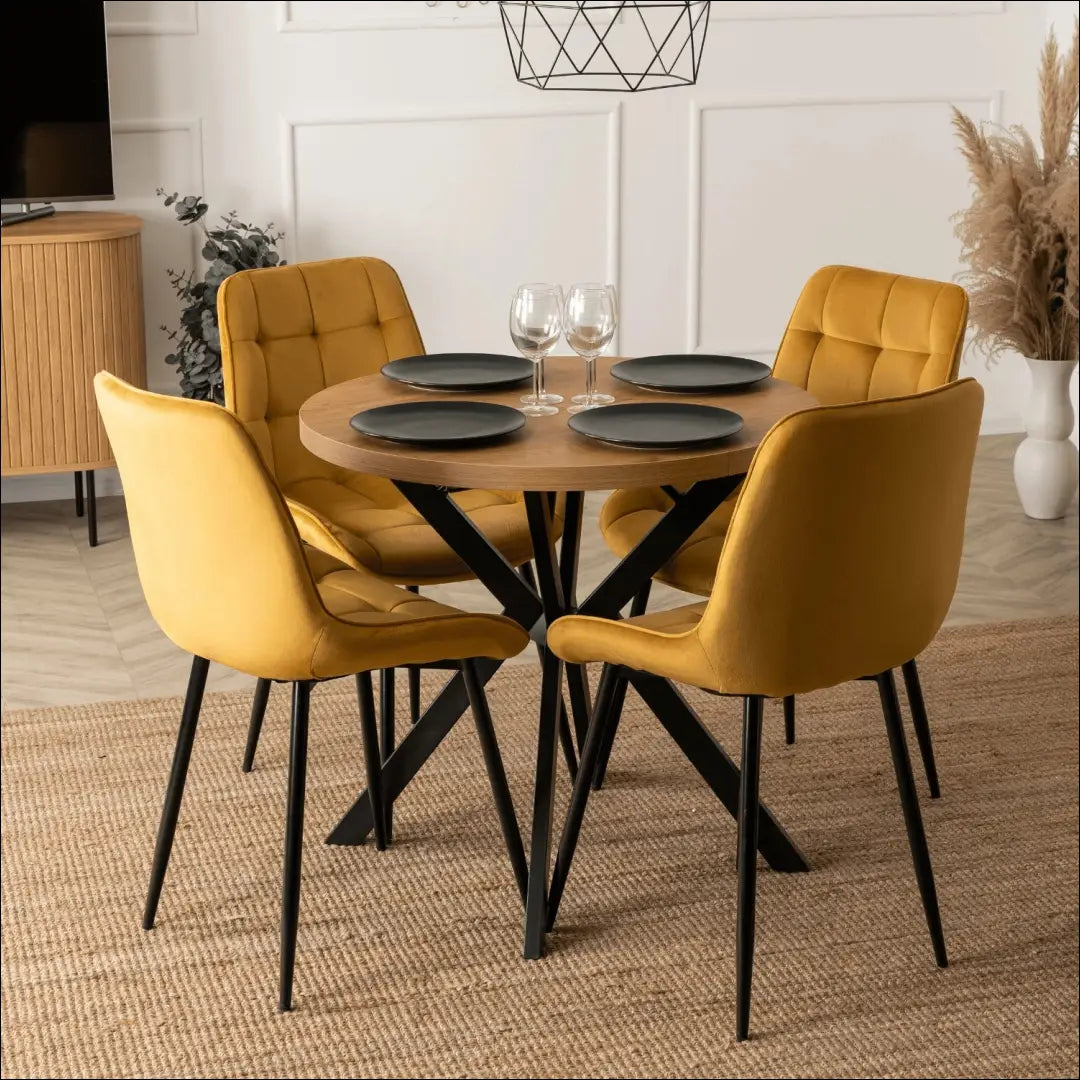 Prailginamas stalas iš laminuotos medžio drožlių plokštės juodos spalvos / ąžuolo 80-160 cm TE752 - €319 Save 15%