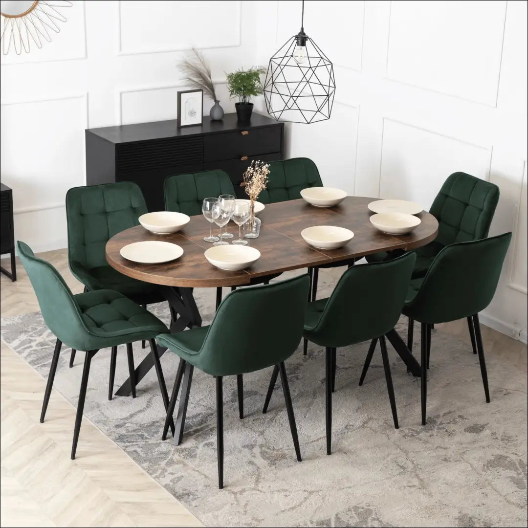 Prailginamas stalas iš laminuotos medžio drožlių plokštės juodos spalvos / ąžuolo 80-160 cm TE525 - €319 Save 15%