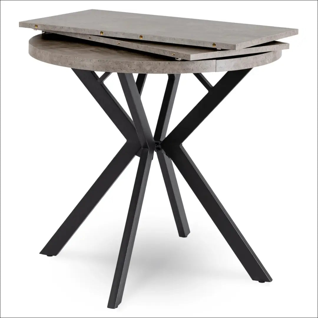 Prailginamas stalas iš laminuotos medžio drožlių plokštės juodos spalvos / betono 80-160 cm TE523 - €319 Save 15%