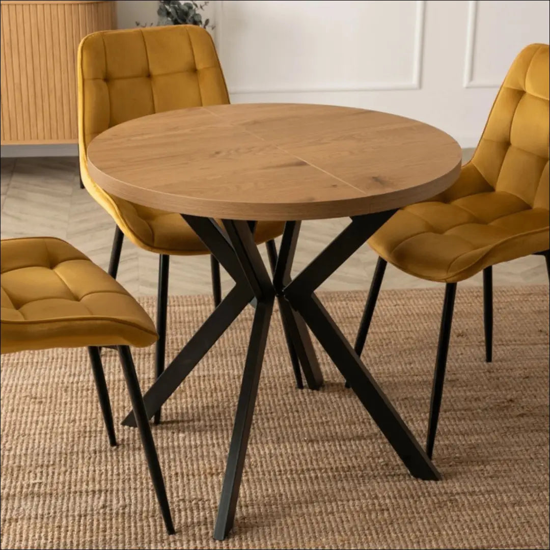 Prailginamas stalas iš laminuotos medžio drožlių plokštės juodos spalvos / ąžuolo 80-160 cm TE752 - €319 Save 15%