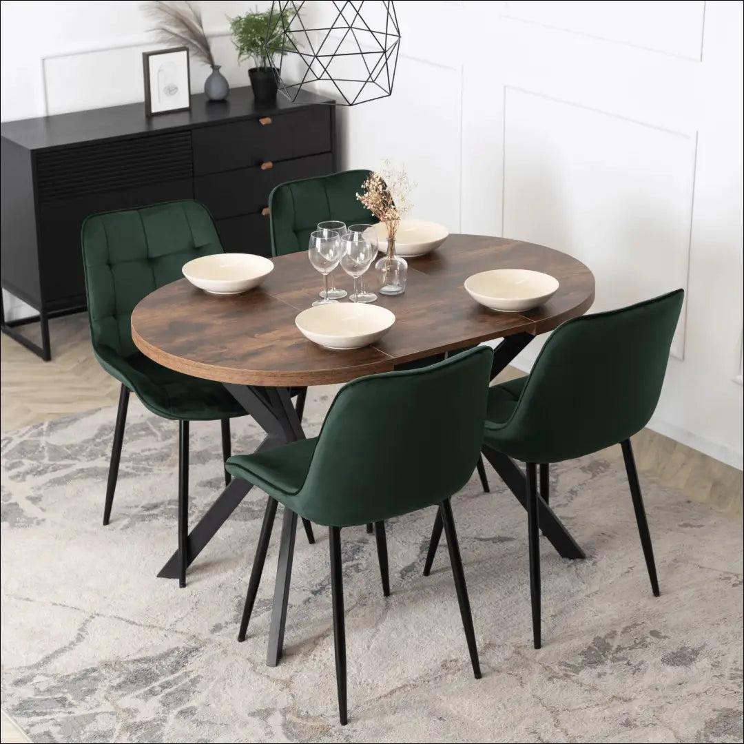 Prailginamas stalas iš laminuotos medžio drožlių plokštės juodos spalvos / ąžuolo 80-160 cm TE525 - €319 Save 15%