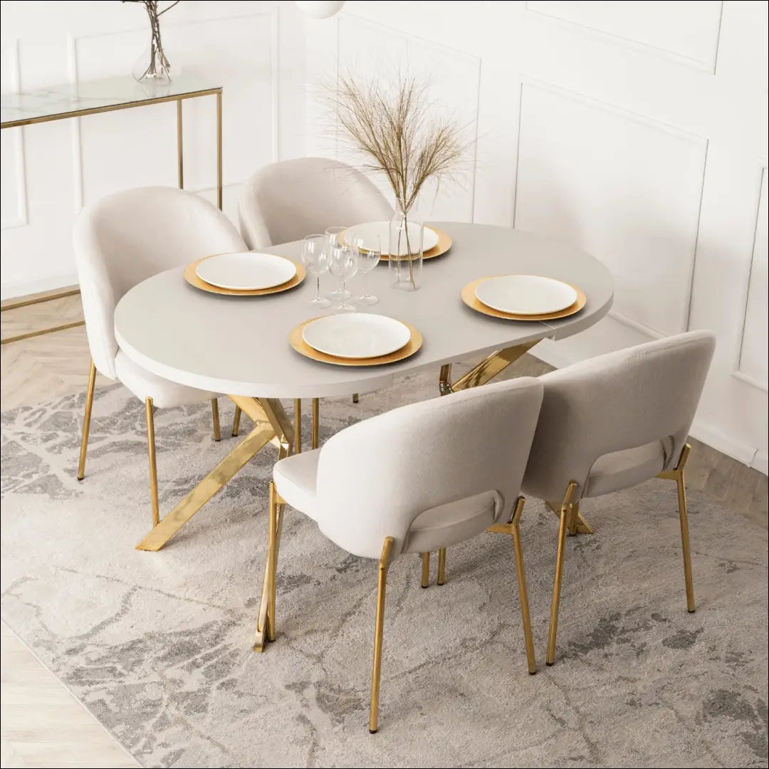 Prailginamas stalas iš MDF auksinės spalvos / kašmyro 90-190 cm TE756 - €376 Save 15% __label:Pristatymas 5-14 d.d.,