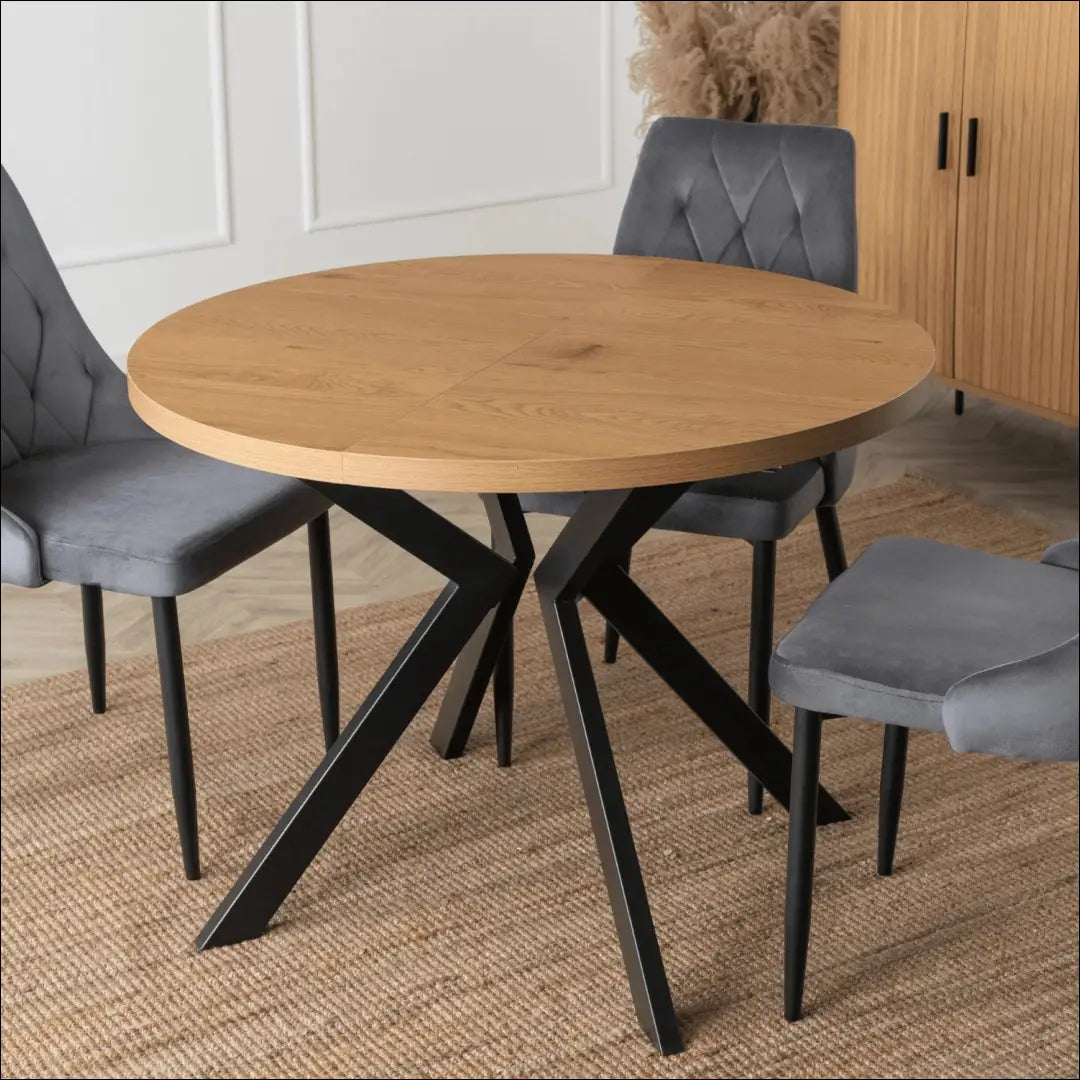 Prailginamas stalas iš MDF juodos spalvos / ąžuolo 100-250 cm TE134 - €376 Save 15% __label:Pristatymas 5-14 d.d.,