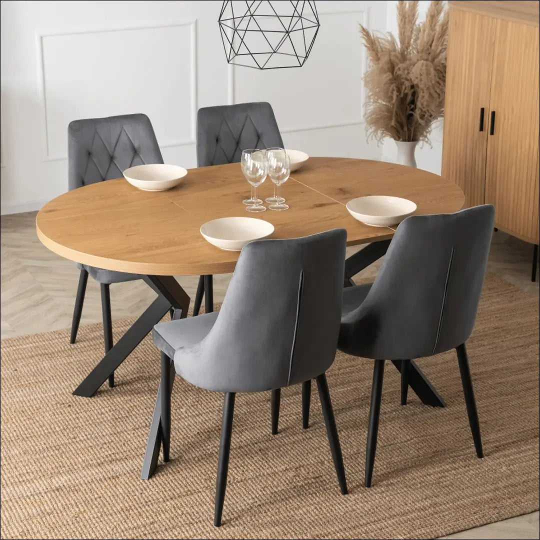 Prailginamas stalas iš MDF juodos spalvos / ąžuolo 100-250 cm TE134 - €376 Save 15% __label:Pristatymas 5-14 d.d.,