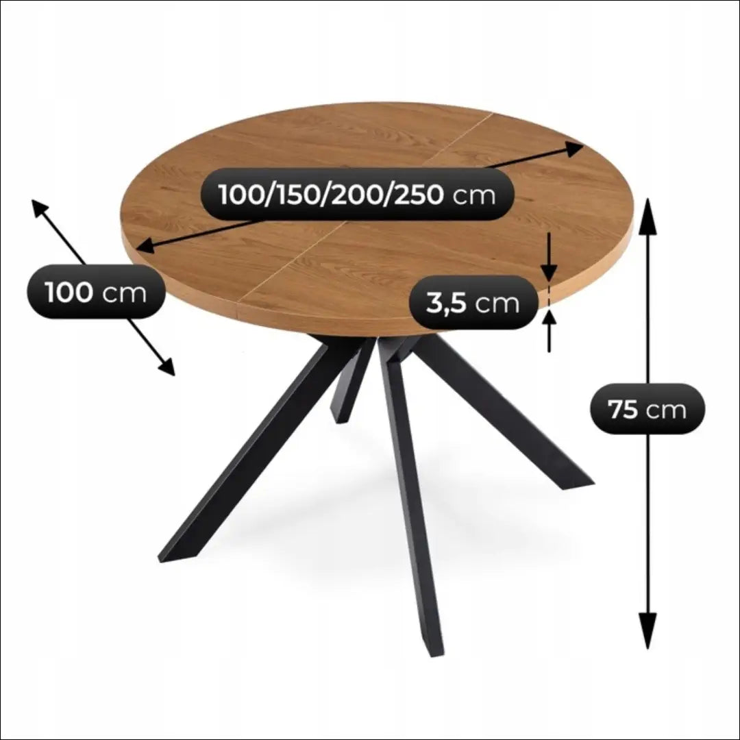 Prailginamas stalas iš MDF juodos spalvos / ąžuolo 100-250 cm TE134 - €376 Save 15% __label:Pristatymas 5-14 d.d.,