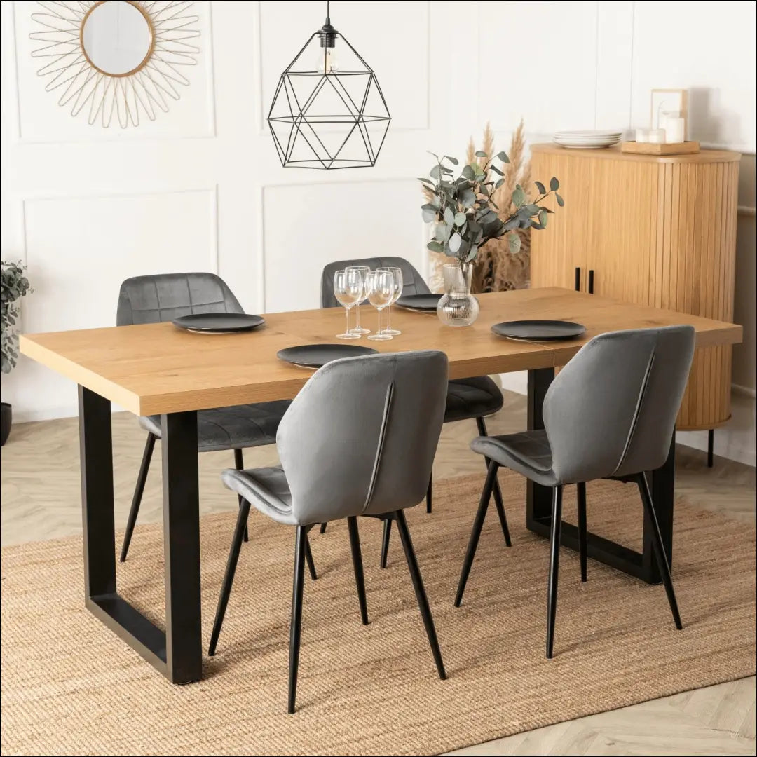 Prailginamas stalas iš MDF juodos spalvos / ąžuolo 130-230 cm TE770 - €346 Save 15% __label:Pristatymas 5-14 d.d.,