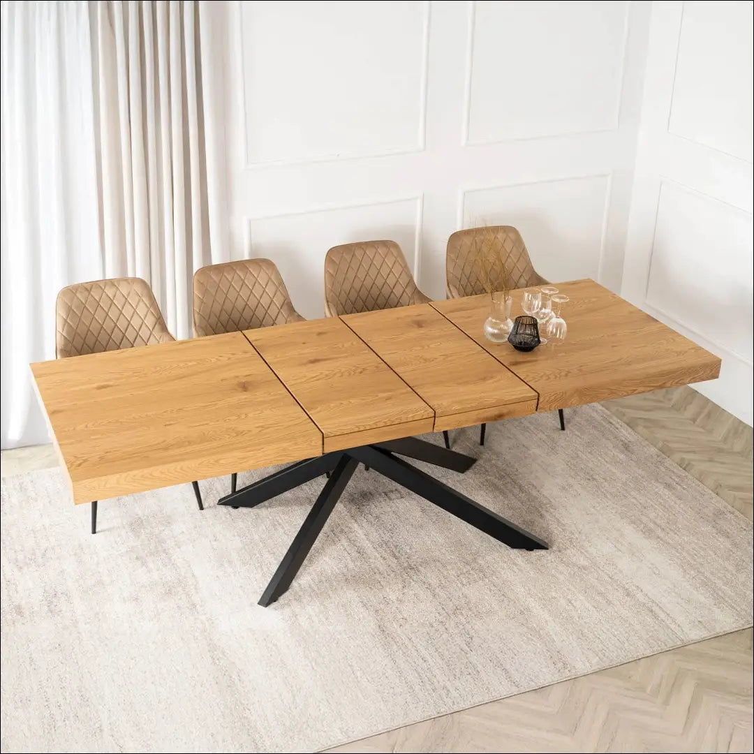 Prailginamas stalas iš MDF juodos spalvos / ąžuolo 160-240 cm TE909 - €410 Save 15% __label:Pristatymas 5-14 d.d.,