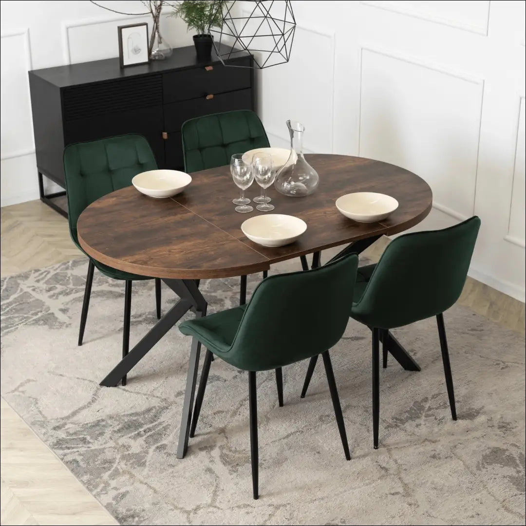Prailginamas stalas iš MDF juodos spalvos / ąžuolo 90-190 cm TE528 - €338 Save 15% __label:Pristatymas 5-14 d.d.,