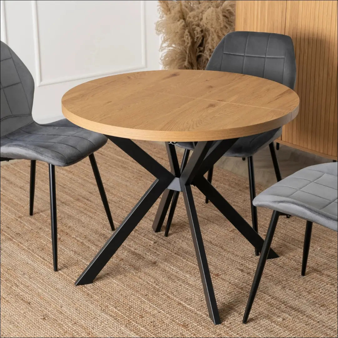 Prailginamas stalas iš MDF juodos spalvos / ąžuolo 90-190 cm TE778 - €338 Save 15% __label:Pristatymas 5-14 d.d.,