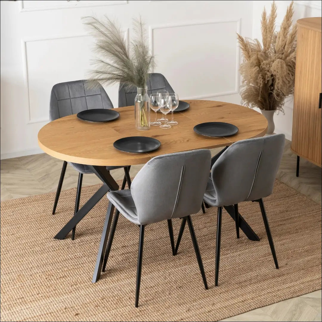 Prailginamas stalas iš MDF juodos spalvos / ąžuolo 90-190 cm TE778 - €338 Save 15% __label:Pristatymas 5-14 d.d.,