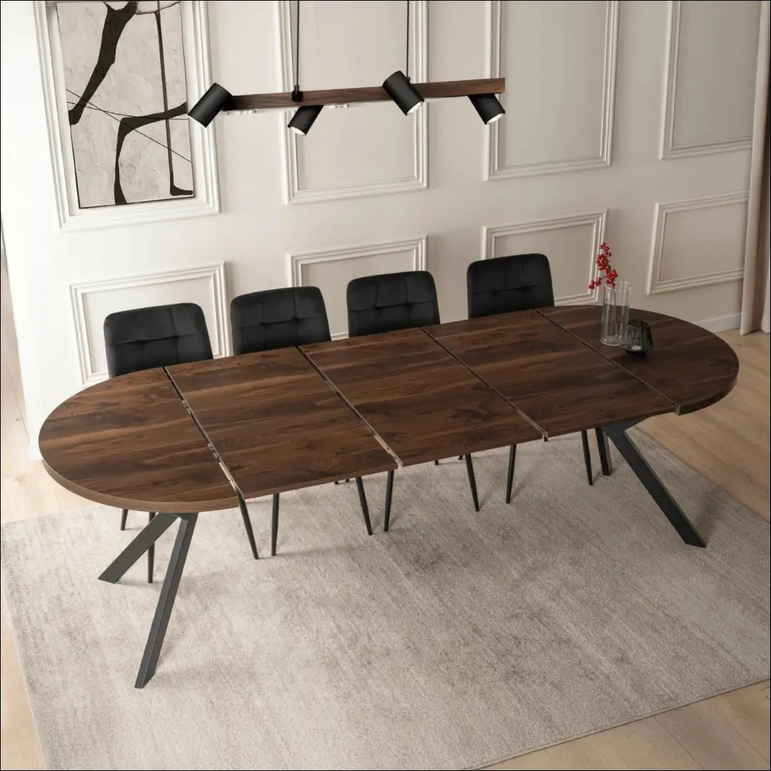 Prailginamas stalas iš MDF juodos spalvos / riešuto 100-250 cm TE1047 - €376 Save 15% __label:Pristatymas 5-14 d.d.,