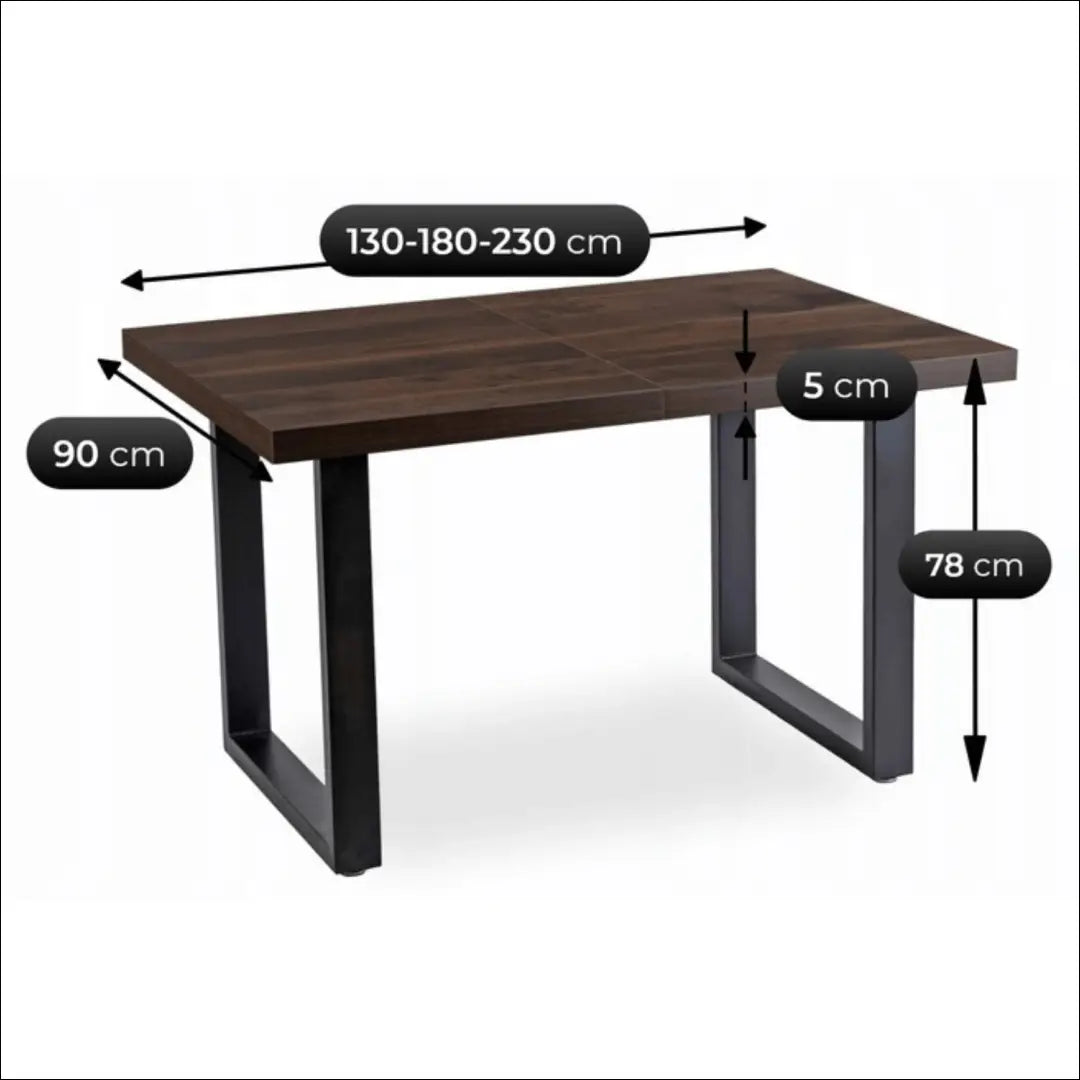 Prailginamas stalas iš MDF juodos spalvos / riešuto 130-230 cm TE769 - €358 Save 15% __label:Pristatymas 5-14 d.d.,