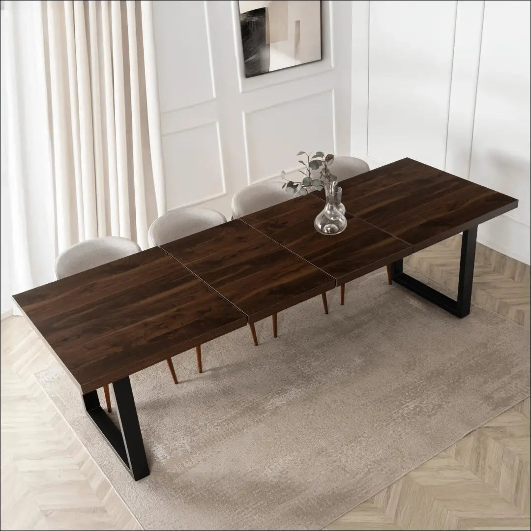 Prailginamas stalas iš MDF juodos spalvos / riešuto 160-260 cm TE999 - €384 Save 15% __label:Pristatymas 5-14 d.d.,