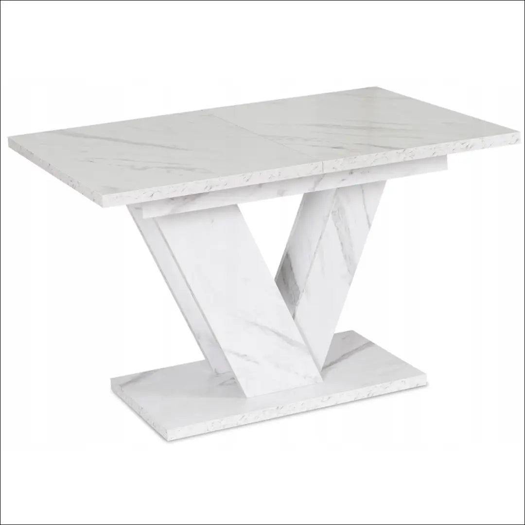 Prailginamas stalas iš medžio drožlių plokštės baltos spalvos / marmuro 120-160 cm TE266 - €287 Save 15%
