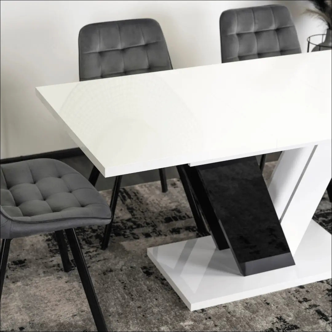 Prailginamas stalas iš medžio drožlių plokštės juodos spalvos / baltos 120-160 cm TE267 - €374 Save 15%