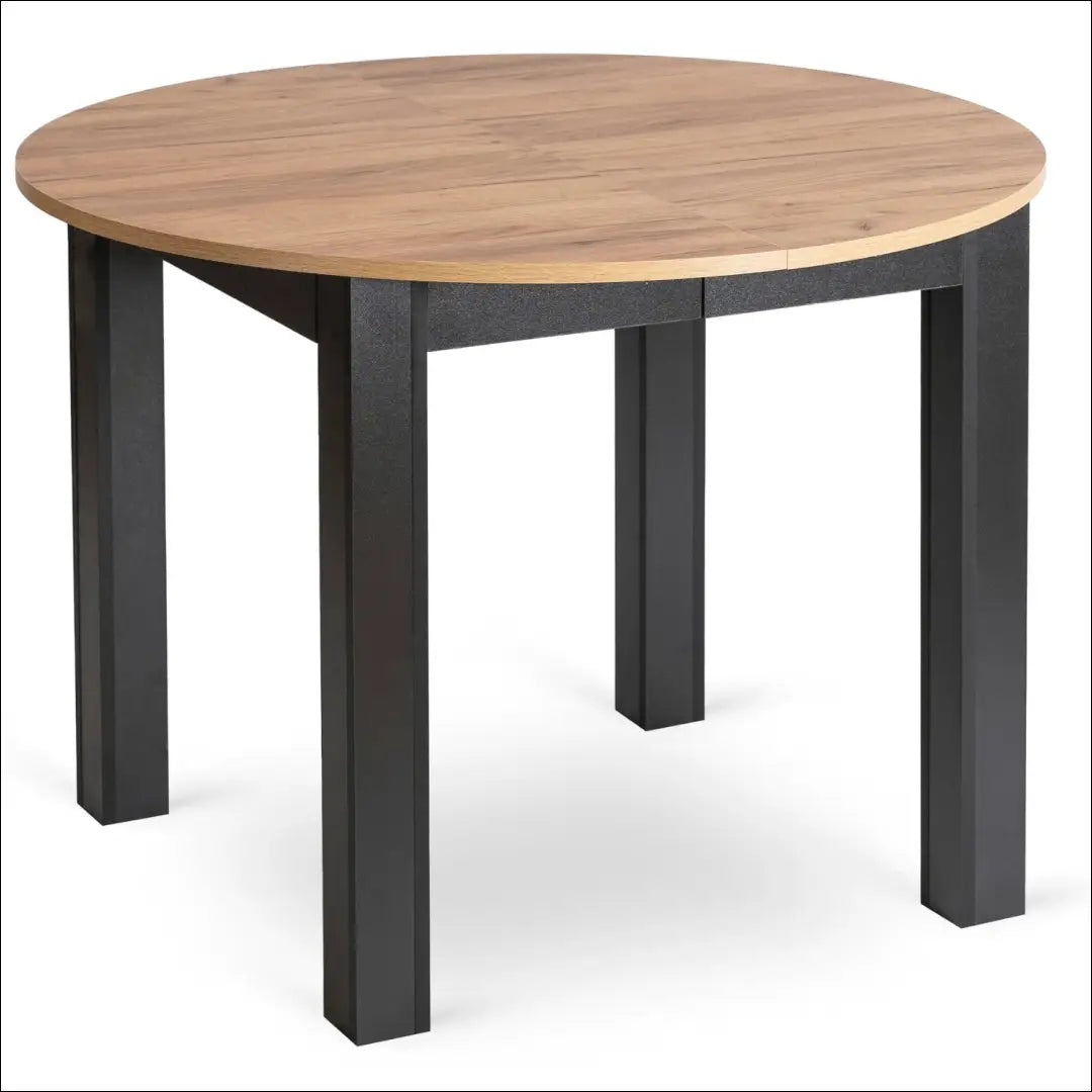 Prailginamas stalas iš medžio drožlių plokštės juodos spalvos / ąžuolo 102-142 cm TE509 - €182 Save 15% 100-200,