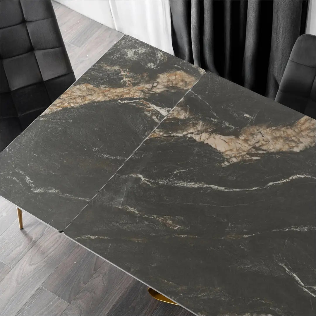 Prailginamas stalas su keraminiu stalviršiu auksinės spalvos / marmuro 160-240 cm TE726 - €744 Save 15%
