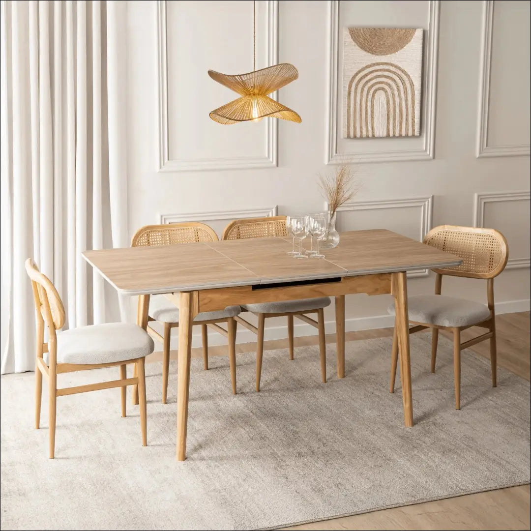Prailginamas stalas su keraminiu stalviršiu ąžuolo spalvos 120-160 cm TE1010 - €277 Save 15% __label:Pristatymas 5-14