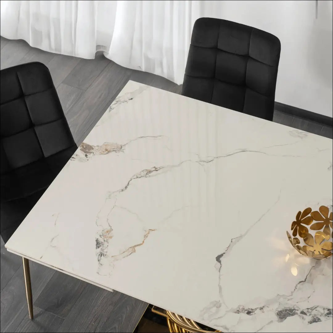 Prailginamas stalas su keraminiu stalviršiu baltos spalvos / auksinės 160-240 cm TE823 - €729 Save 15%
