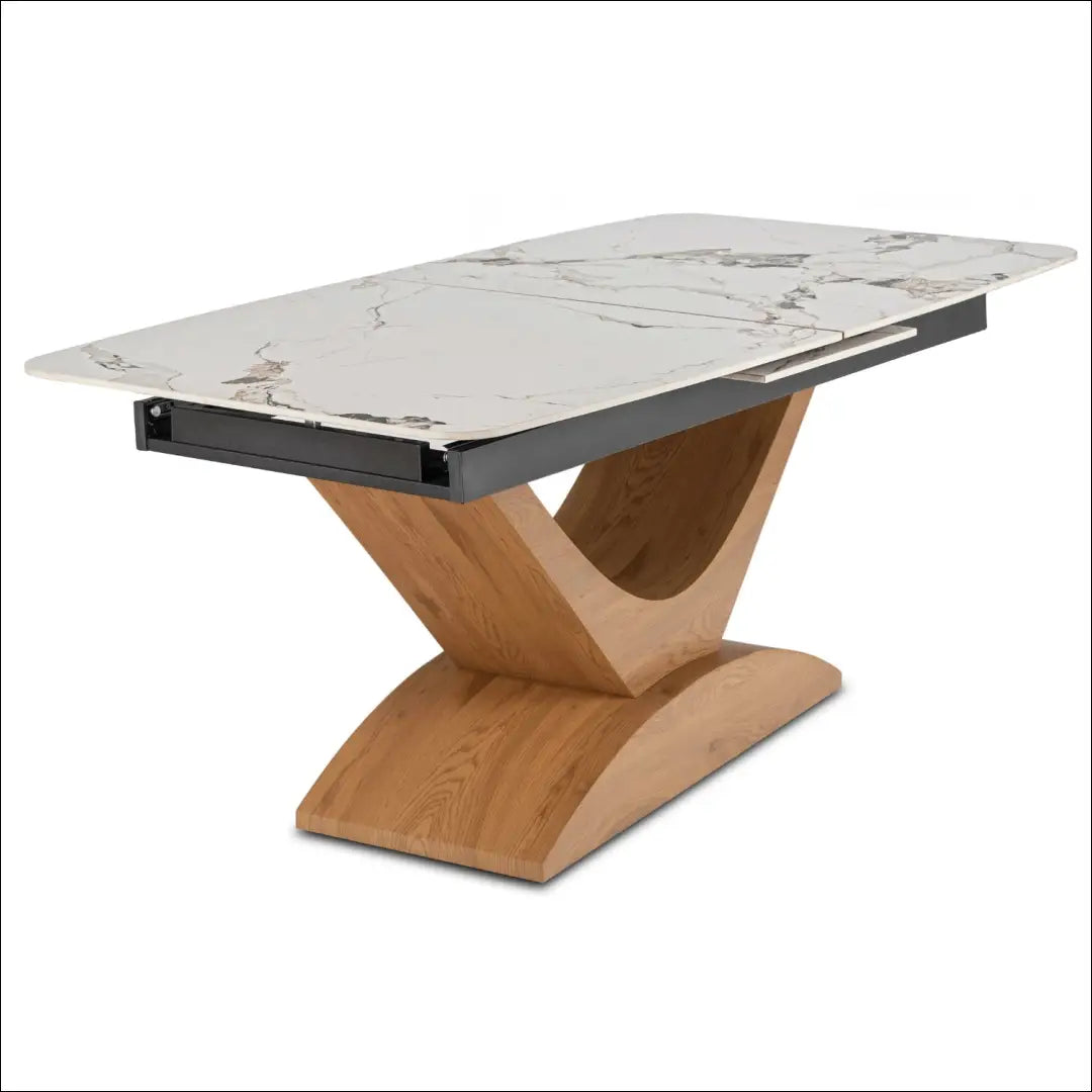 Prailginamas stalas su keraminiu stalviršiu baltos spalvos / ąžuolo 160-200 cm TE933 - €560 Save 15%