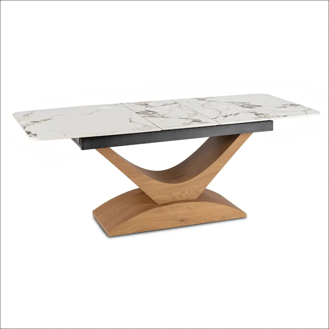 Prailginamas stalas su keraminiu stalviršiu baltos spalvos / ąžuolo 160-200 cm TE933 - €560 Save 15%
