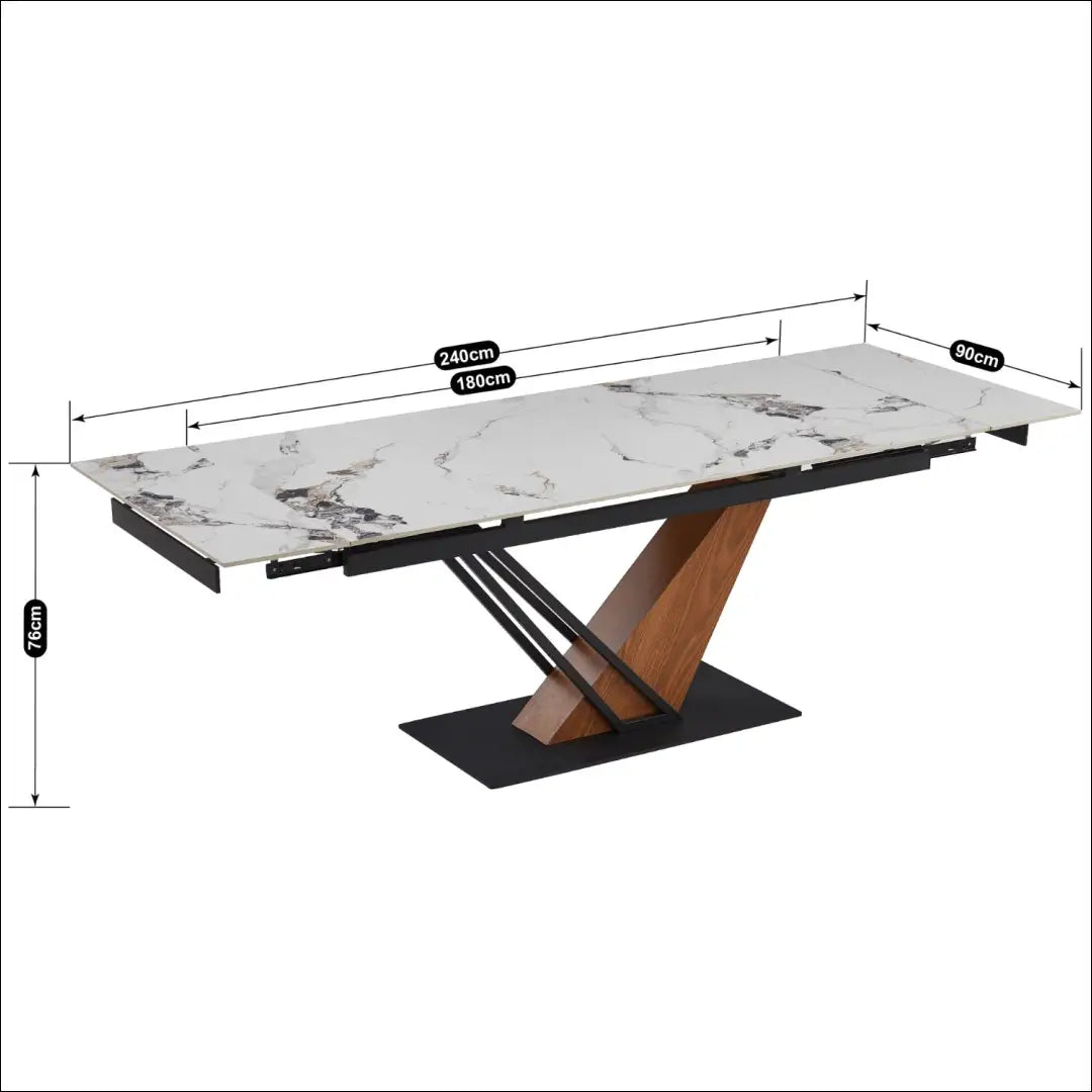 Prailginamas stalas su keraminiu stalviršiu baltos spalvos / ąžuolo 180-240 cm TE720 - €435 Save 15%