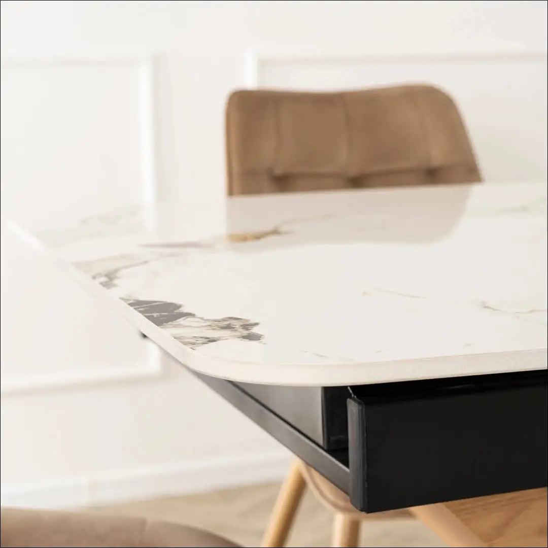 Prailginamas stalas su keraminiu stalviršiu baltos spalvos / ąžuolo 160-200 cm TE933 - €560 Save 15%