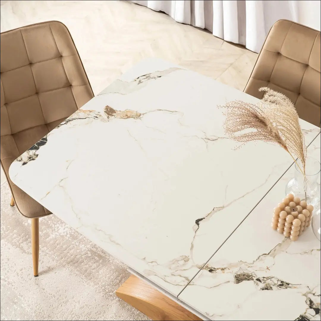 Prailginamas stalas su keraminiu stalviršiu baltos spalvos / ąžuolo 160-200 cm TE933 - €560 Save 15%