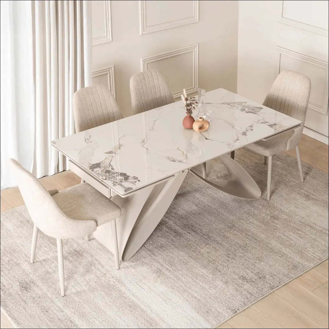 Prailginamas stalas su keraminiu stalviršiu baltos spalvos / marmuro 160-240 cm TE724 - €687 Save 15%