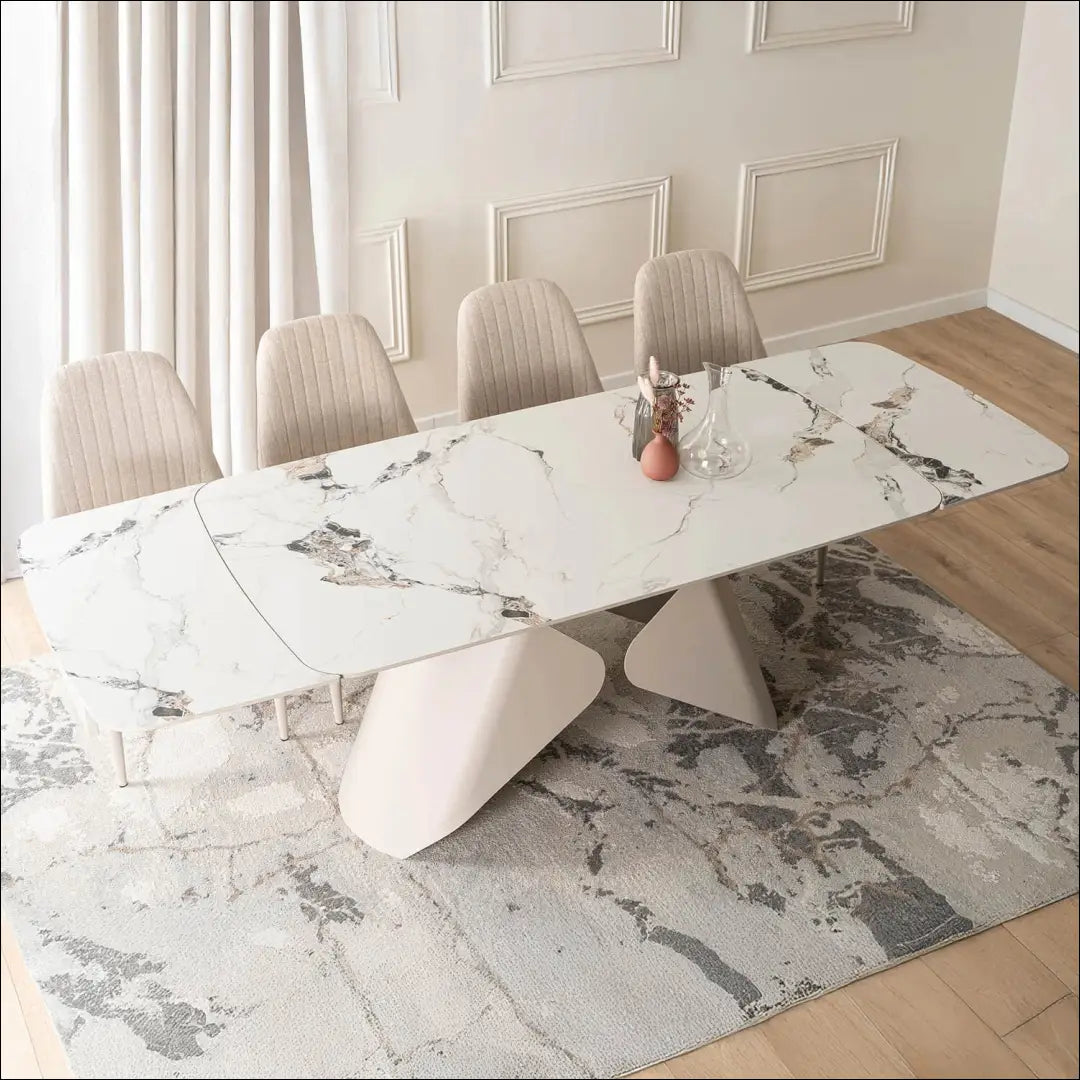 Prailginamas stalas su keraminiu stalviršiu baltos spalvos / marmuro 160-240 cm TE970 - €737 Save 15%