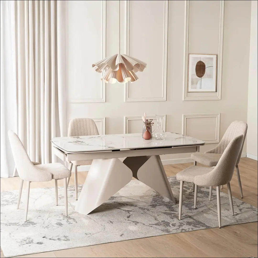 Prailginamas stalas su keraminiu stalviršiu baltos spalvos / marmuro 160-240 cm TE970 - €737 Save 15%
