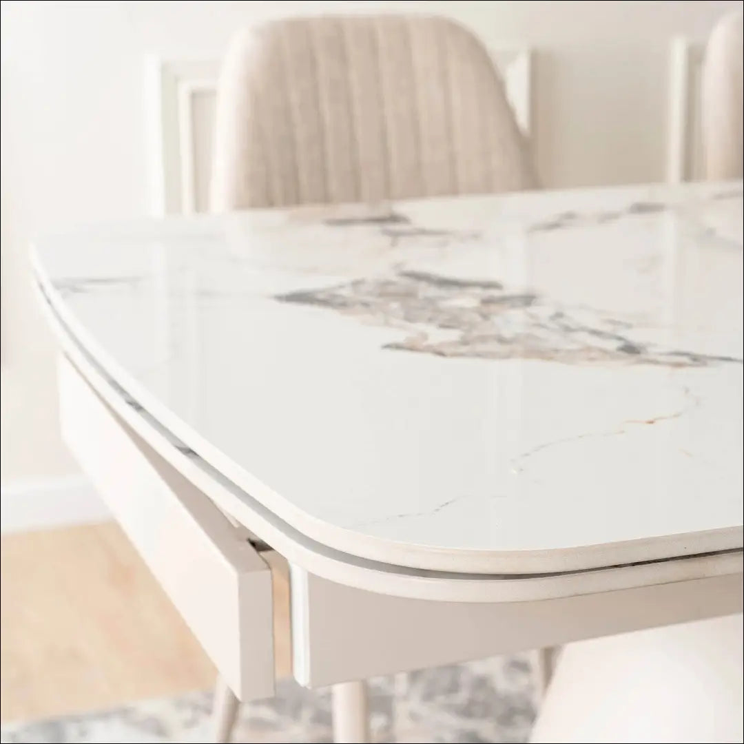 Prailginamas stalas su keraminiu stalviršiu baltos spalvos / marmuro 160-240 cm TE970 - €737 Save 15%